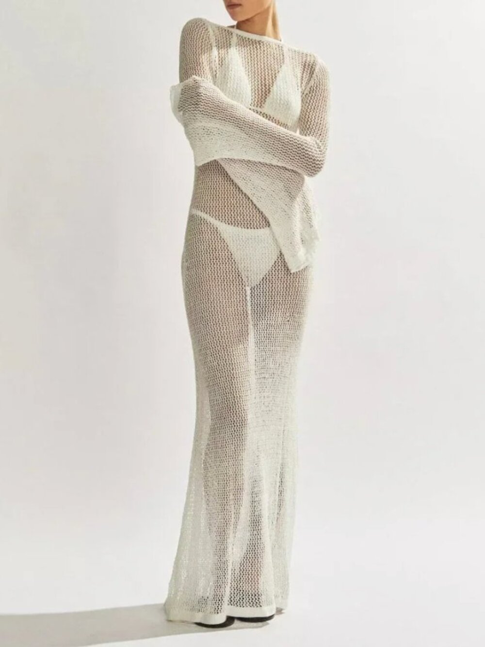 One Mile Savannah Cream Maxi Dress Size Small